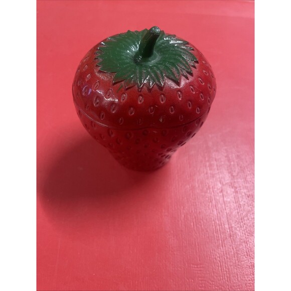 Vintage 1950s Hazel Atlas Red Strawberry Jam Jelly Jar w/Lid Unmarked Tableware - Picture 2 of 12